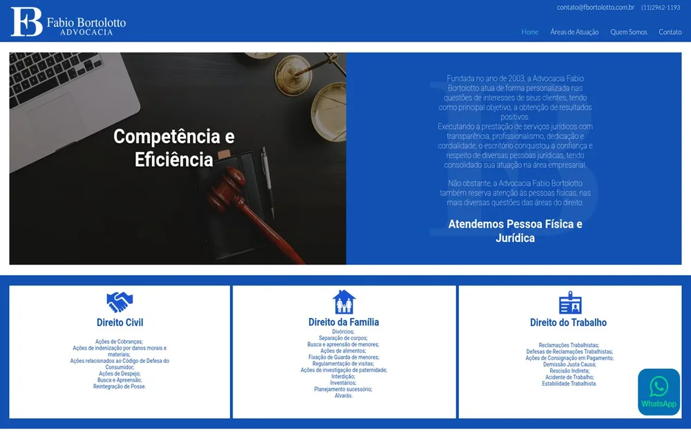 Página inicial do site da F. Bortolotto